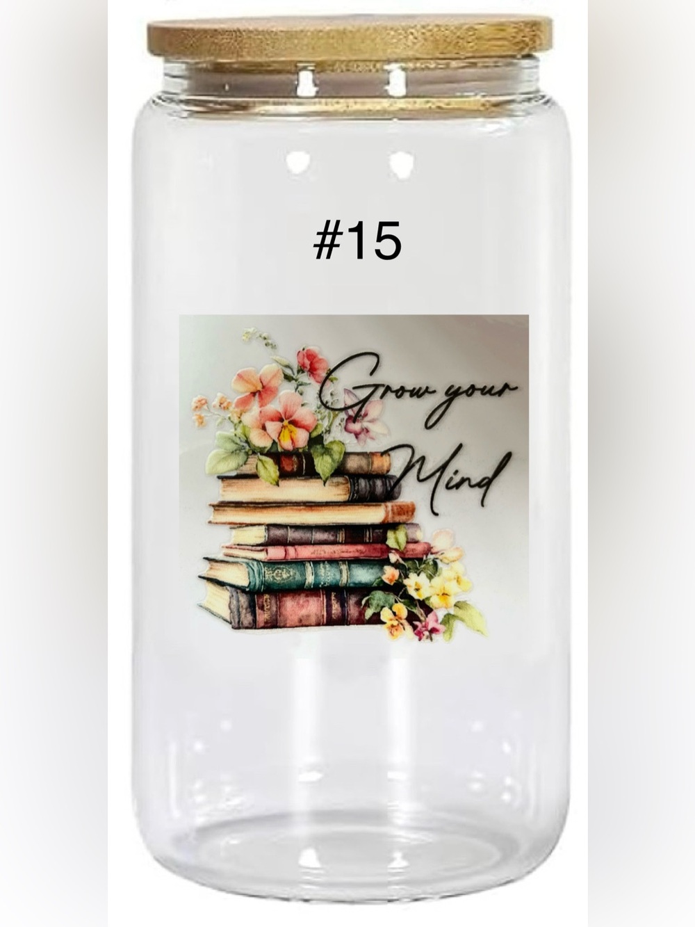 *Buy Now* book lovers cups 16 ounce glass tumbler straw and bamboo lid - Picture 15 of 15